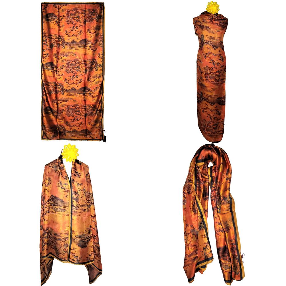 NWT Long Soft Scarf 35"x70" Rectangle Silk Feeling 100% Shawl Wrap 02731